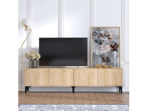 TV-Möbel aus Holz "Nora" - 180 x 35 x 50 cm - Eiche Saphir 2