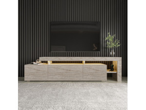 TV-Möbel aus Holz "Beliz" - 192 x 37 x 53 cm - Travertin 2