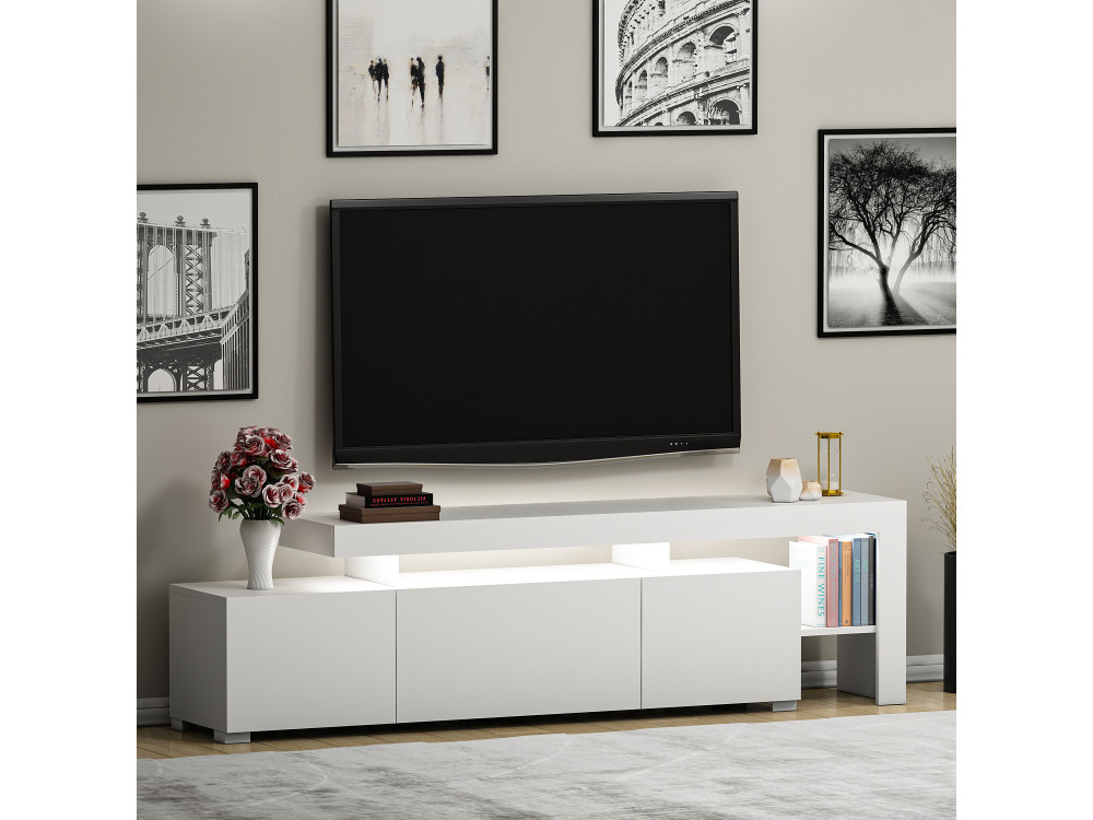 TV-Möbel aus Holz "Beliz" 192 x 37 x 53 cm - Weiß