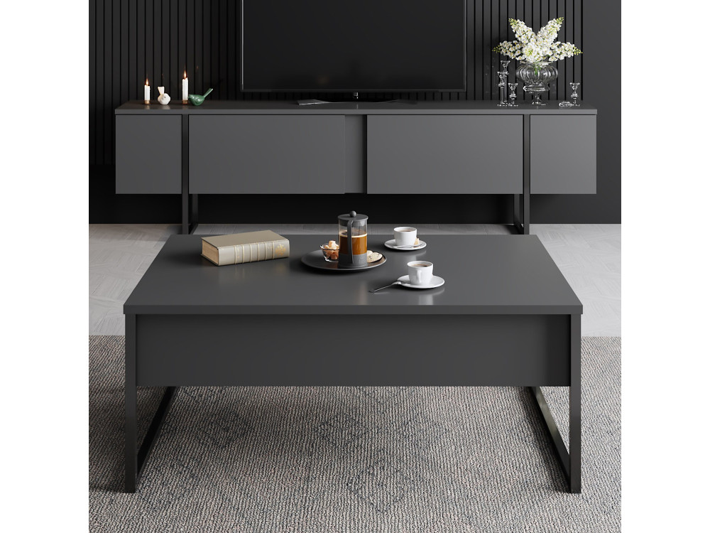 TV-Möbel aus Holz "Luxe" 180 x 30 x 50 cm - Anthrazit