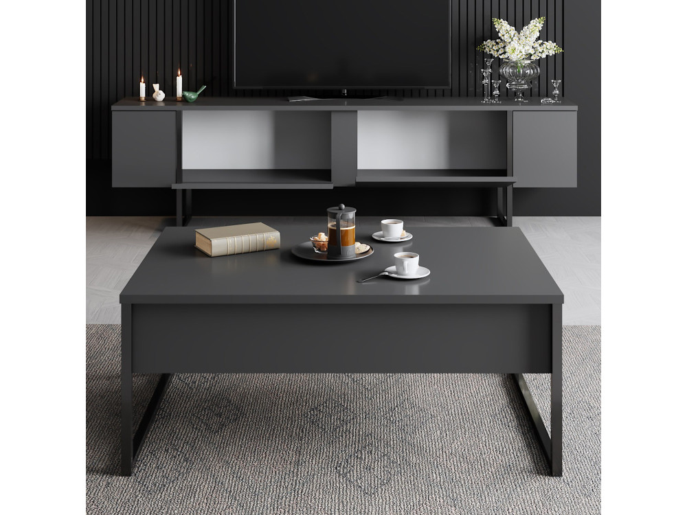 TV-Möbel aus Holz "Luxe" 180 x 30 x 50 cm - Anthrazit