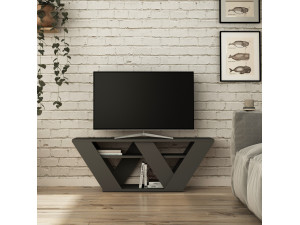 TV-Möbel aus Holz "Pipralla" - 110 x 30 x 40 cm - Anthrazit 2