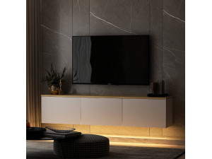 TV-Möbel aus Holz "Neon" 160 x 32 x 35 cm - Weiß 2