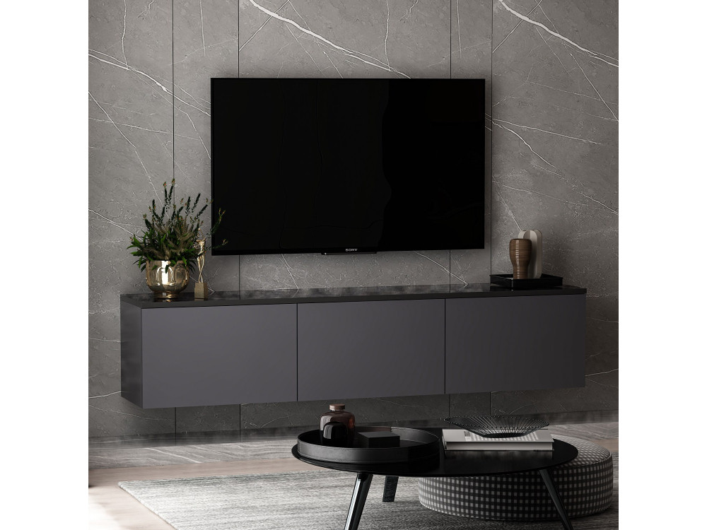 TV-Möbel aus Holz "Neon" 160 x 32 x 35 cm - Anthrazit