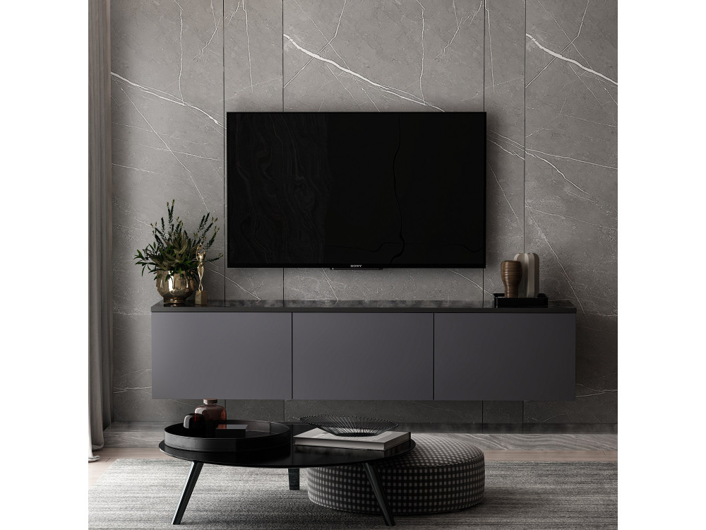 TV-Möbel aus Holz "Neon" 160 x 32 x 35 cm - Anthrazit