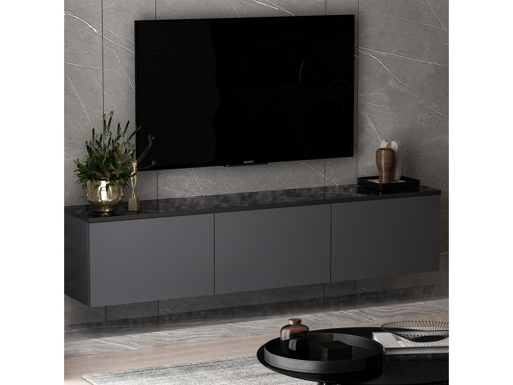 TV-Möbel aus Holz "Neon" 160 x 32 x 35 cm - Anthrazit
