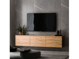 TV-Möbel aus Holz "Neon" 160 x 32 x 35 cm - Atlantische Kiefer 2