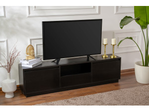 TV-Möbel aus Holz "Vanguard" 160 x 30 x 42 cm - Schwarzes Holz 2