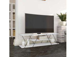 TV-Möbel aus Holz "April" - 120 x 30 x 33 cm - Weiß 2