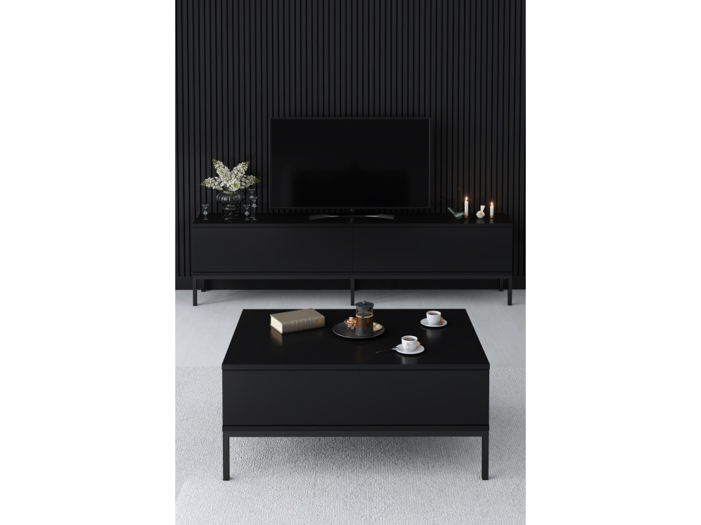 TV-Möbel aus Holz "Lord" - 180 x 30 x 47 cm - Schwarz