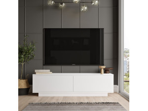 TV-Möbel aus Holz "FN1" - 140 x 35 x 38 cm - Weiß 2