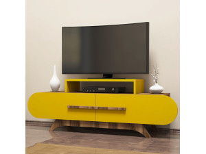 TV-Möbel aus Holz "Rose" - 145 x 36 x 49 cm - NussbaumGelb 2