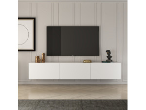 TV-Möbel aus Holz "West" 150 x 32 x 30 cm - Weiß 2