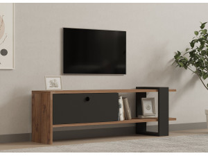 TV-Möbel aus Holz "Ova" - 120 x 25 x 36 cm - EicheAnthrazit 2