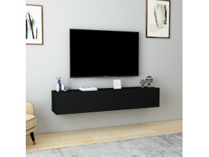 TV-Möbel aus Holz "Denby" - 160 x 31 x 29 cm - Schwarz 2