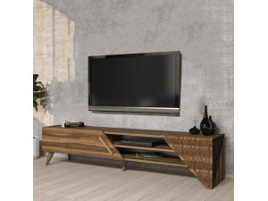 TV-Möbel aus Holz "Beril" - 180 x 40 x 37 cm - Nussbaum 2