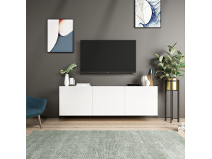 TV-Möbel aus Holz "White" - 150 x 31 x 44 cm - Weiß 2