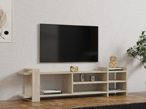 TV-Möbel aus Holz "Zeyna" - 156 x 29 x 40 cm - Travertin 2