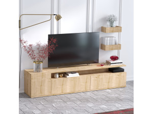 TV-Möbel aus Holz "Alika" - 180 x 35 x 45 cm - Eiche 2