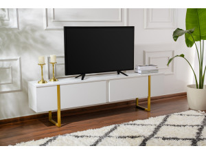 TV-Möbel aus Holz "Serenity" - 180 x 29 x 50 cm - Weiß 2