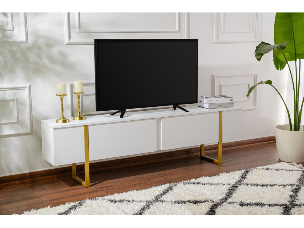TV-Möbel aus Holz "Serenity" - 180 x 29 x 50 cm - Weiß