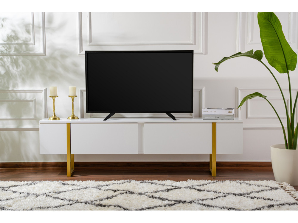 TV-Möbel aus Holz "Serenity" - 180 x 29 x 50 cm - Weiß