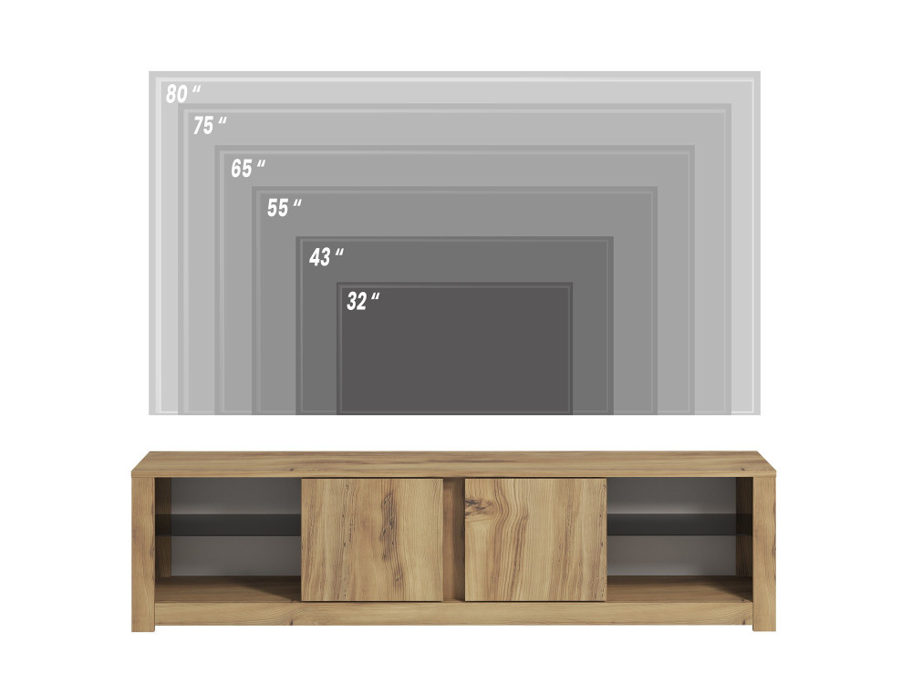 TV-Möbel aus Holz "Aydos" 180 x 35 x 45 cm - Eiche