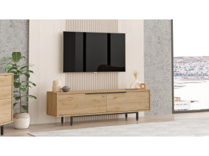TV-Möbel aus Holz "Calvin" - 160 x 35 x 45 cm - Braun 2