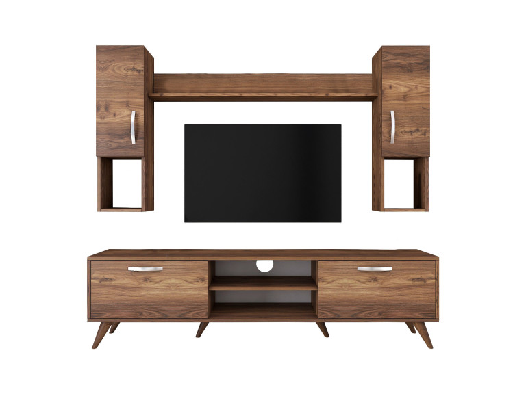 TV-Möbel-Set aus Holz "Mezalun" - 180 x 35 x 48 cm - Braun