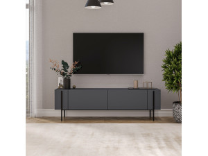 TV-Möbel aus Holz "Herman" - 160 x 31 x 45 cm - Anthrazitgrau 2