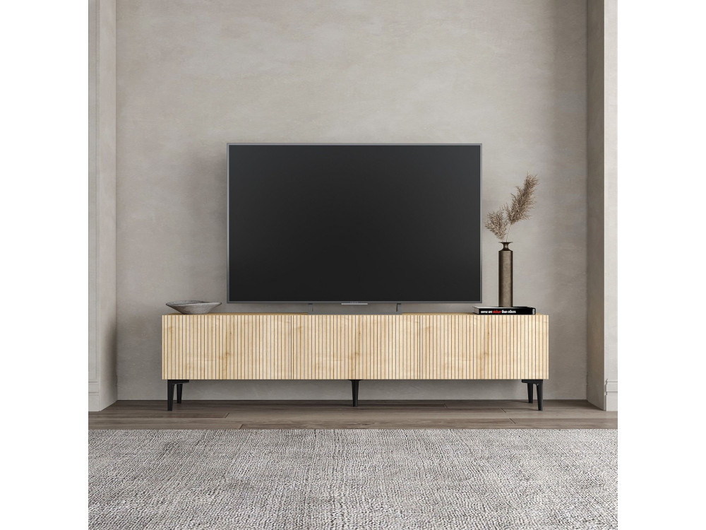 TV-Möbel aus Holz "Oscar" - 180 x 31 x 45 cm - Hellbraun