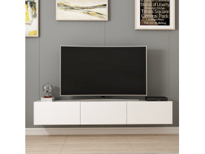Hänge-TV-Möbel aus Holz "Rigel" - 180 x 32 x 30 cm - Weiß 2