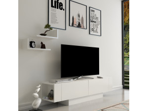 TV-Möbel aus Holz "Matera" - 150 x 31 x 41 cm - Weiß 2