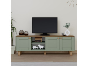 TV-Möbel aus Holz "Mia" - 160 x 40 x 56 cm - Grün 2