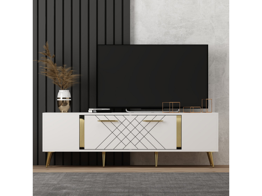 TV-Möbel aus Holz "Detas" - 150 x 35 x 48 cm - Gold