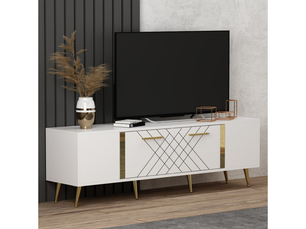 TV-Möbel aus Holz "Detas" - 150 x 35 x 48 cm - Gold