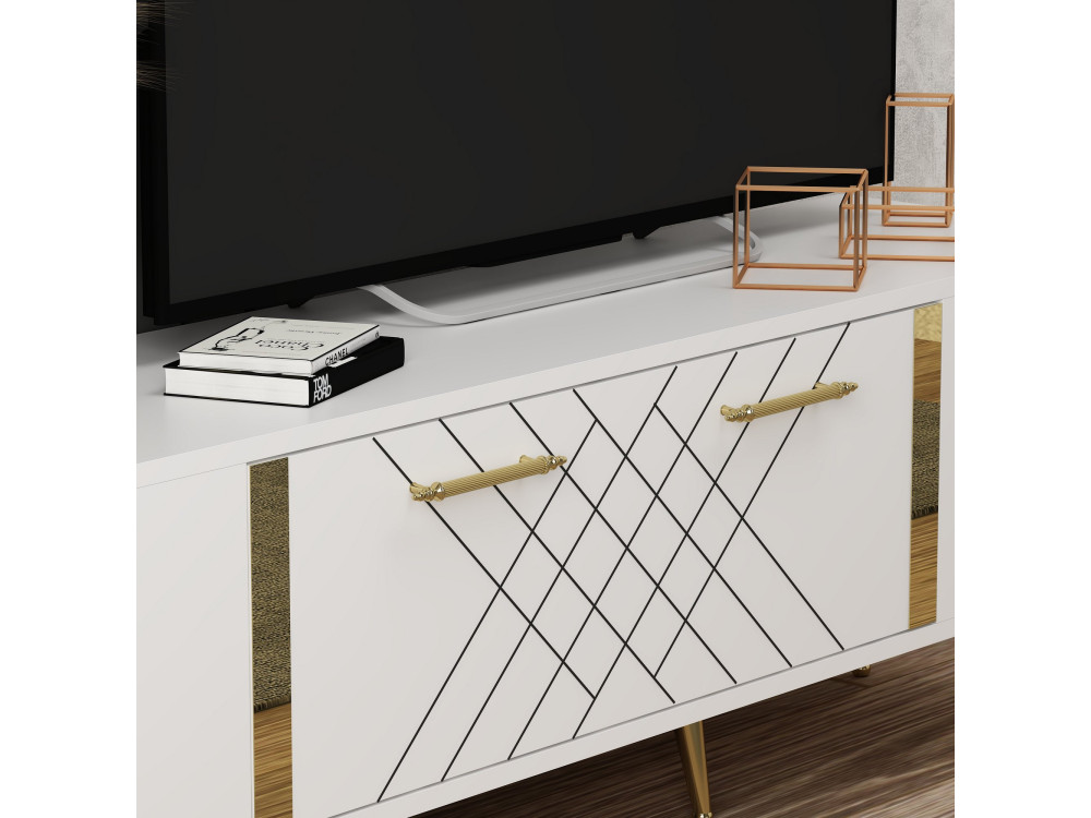 TV-Möbel aus Holz "Detas" - 150 x 35 x 48 cm - Gold
