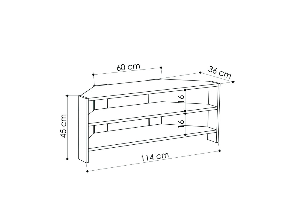 Eck-TV-Möbel aus Holz "Thales" - 114 x 36 x 45 cm - Beige