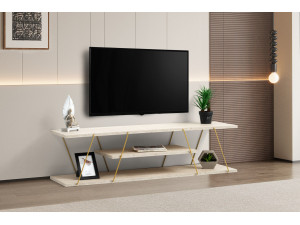 TV-Möbel aus Holz "Canaz" - 120 x 30 x 33 cm - Travertin 2