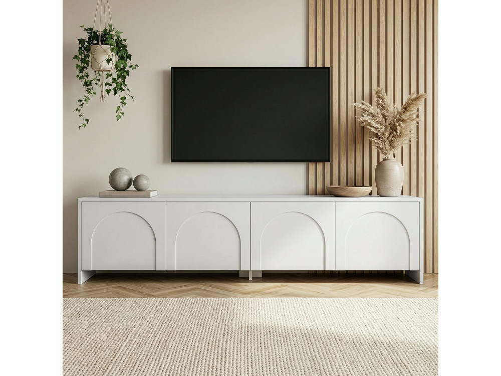 TV-Möbel aus Holz "Aurelia" - 180 x 32 x 45 cm - Weiß