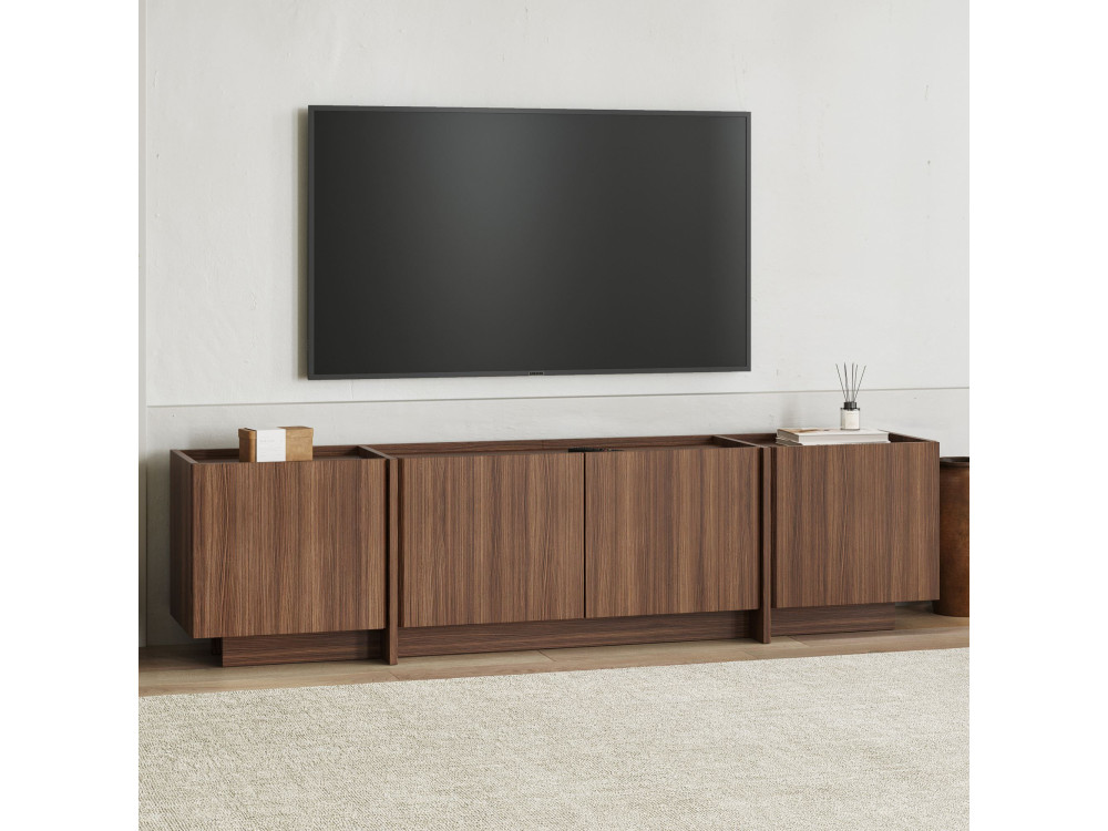 TV-Möbel aus Holz "Lowen" - 180 x 35 x 46 cm - Nussbaum Milano