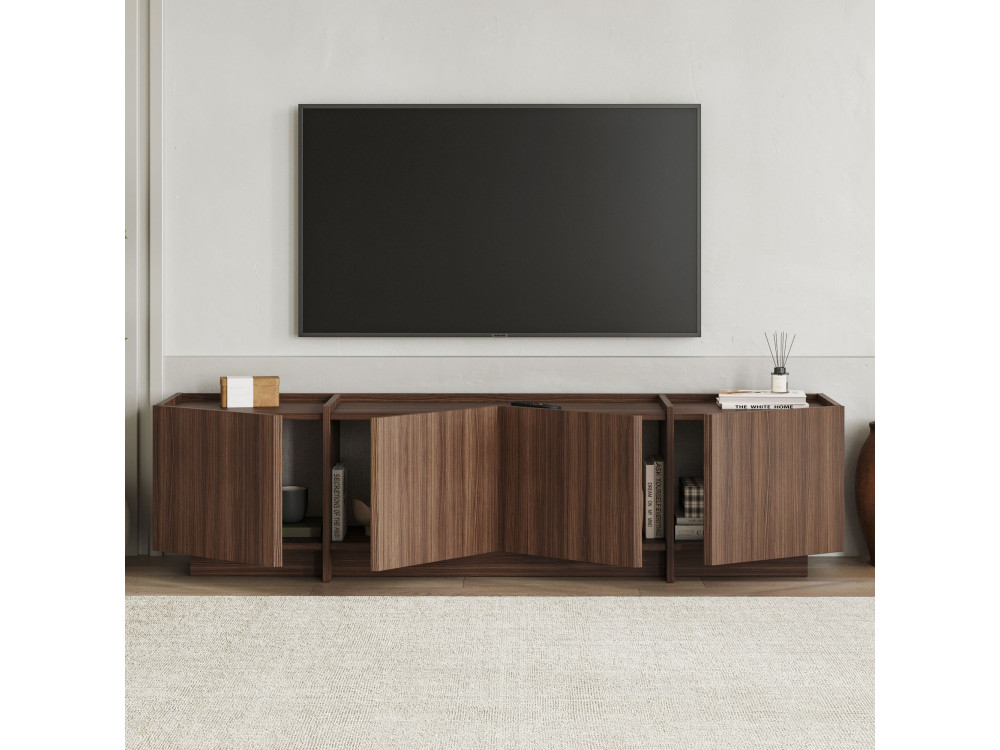 TV-Möbel aus Holz "Lowen" - 180 x 35 x 46 cm - Nussbaum Milano