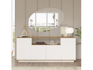Holzbuffet "FR15" - 180 x 44 x 75 cm - Atlantikkiefer Weiß 2