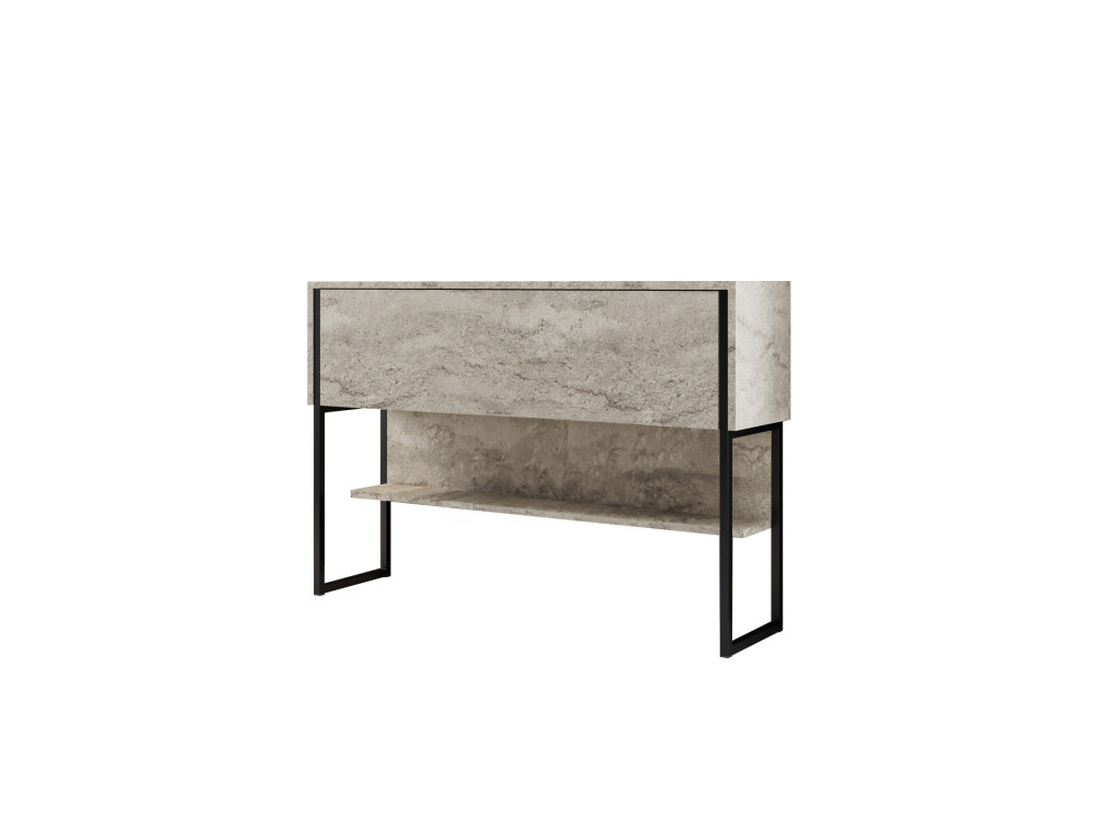 Holzkonsole "Luxe" - 120 x 30 x 80 cm - Travertin Schwarz