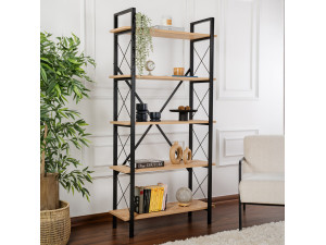 Bücherregal „Elysian“ aus Holz – 90 x 33 x 180 cm – Schwarzeiche 2