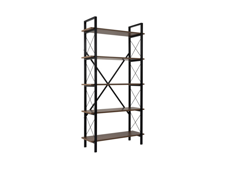 Bücherregal „Elysian“ aus Holz – 90 x 33 x 180 cm – Schwarznuss