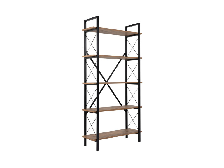 Bücherregal „Elysian“ aus Holz – 90 x 33 x 180 cm – Schwarze Atlantische Kiefer