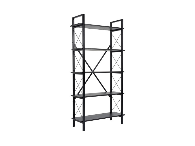 Bücherregal „Elysian“ aus Holz – 90 x 33 x 180 cm – Schwarzes Holz