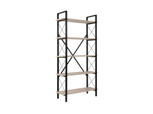 Bücherregal „Elysian“ aus Holz – 90 x 33 x 180 cm – Schwarzer Travertin