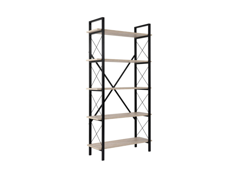 Bücherregal „Elysian“ aus Holz – 90 x 33 x 180 cm – Schwarzer Travertin